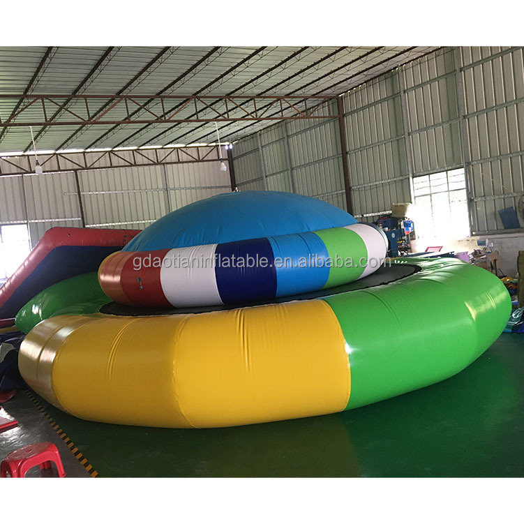 Popular Bounce Swim Platform Inflatable Floating Water Jumping Bed Water Park Inflatable Trampoline  