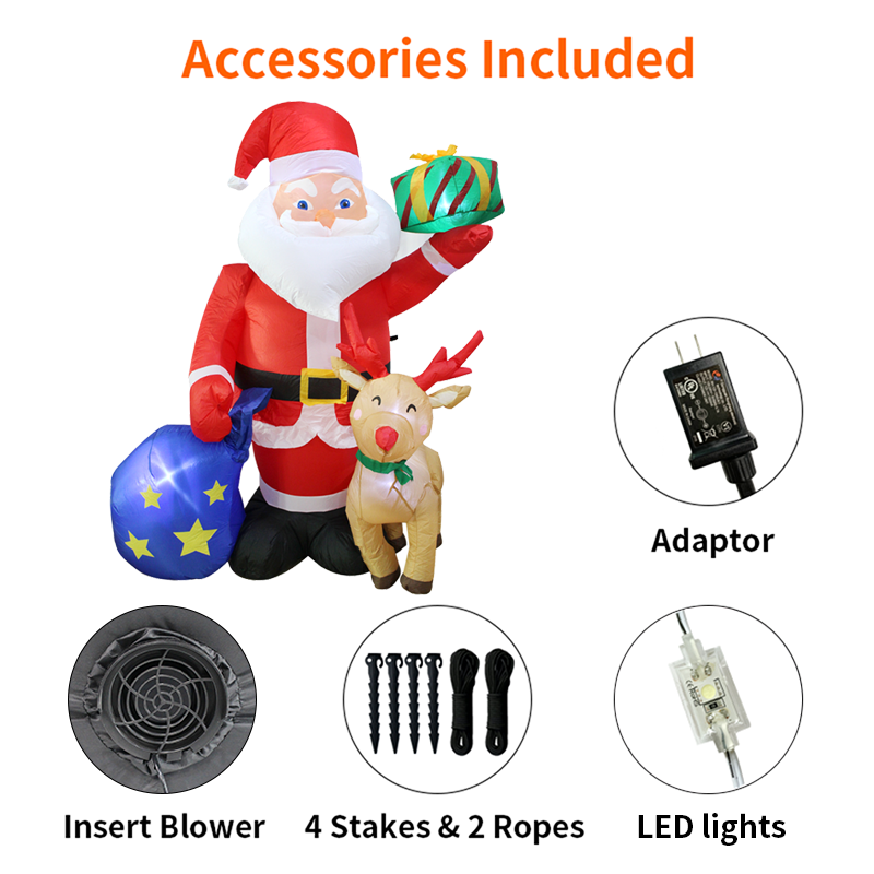 7 ft Inflatable Christmas santa 7 ft Inflatable Christmas Explosion Yard Decoration Outdoor Room Holiday Inflatable Old man deer Gift bag Christmas Inflatable decoration 7 ft Inflatable Christmas santa,Holiday Inflatable Old man
