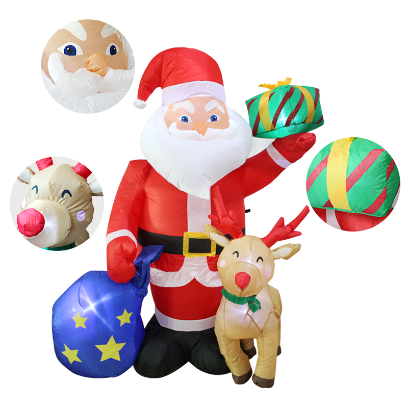 7 ft Inflatable Christmas santa 7 ft Inflatable Christmas Explosion Yard Decoration Outdoor Room Holiday Inflatable Old man deer Gift bag Christmas Inflatable decoration 7 ft Inflatable Christmas santa,Holiday Inflatable Old man