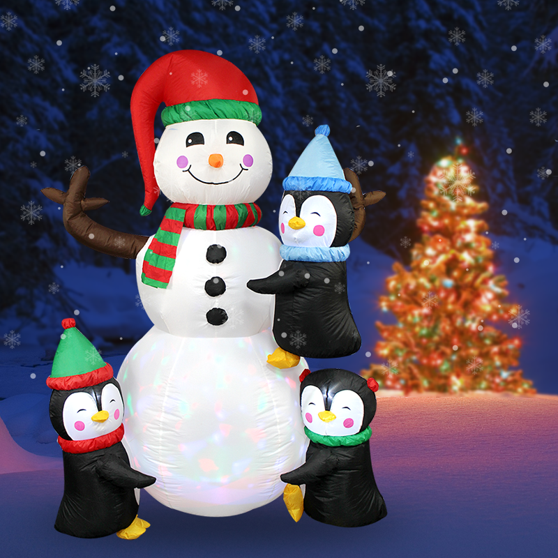 Christmas snowman new year decor LED Night Light santa hat Snowman Doll Party Penguin Christmas Decorations Inflatable decor penguin christmas inflatable decor,Christmas snowman