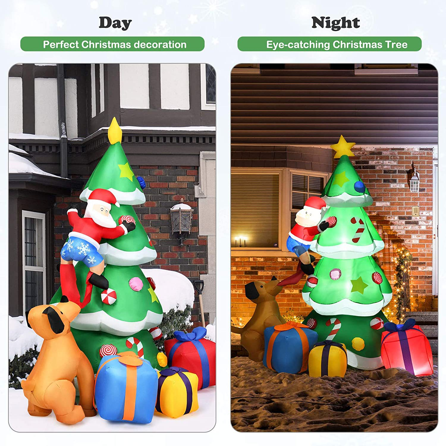 christmas tree  Giant Santa Claus drives a car glowing Christmas tree Penguin Large outdoor Christmas inflatable yard decoration christmas tree,christmas inflatable yard decoration