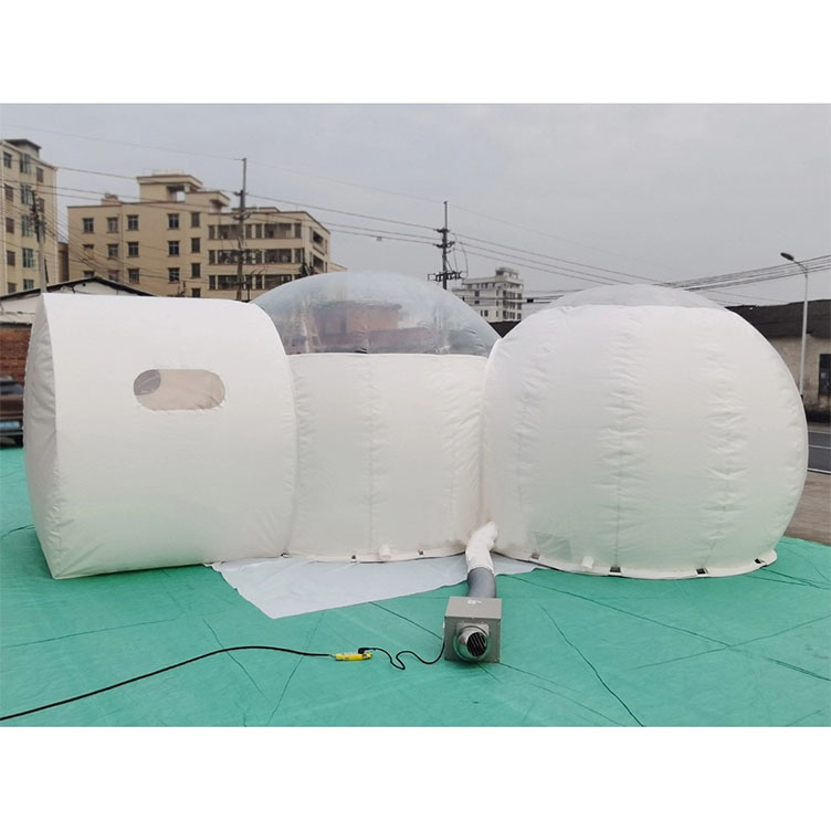 Bubble Tent 5 meters resort glamping clear 2 rooms inflatable bubble tent hotel with silent blower N aluminium doors Camping Tent Bubble Tent,Camping Tent