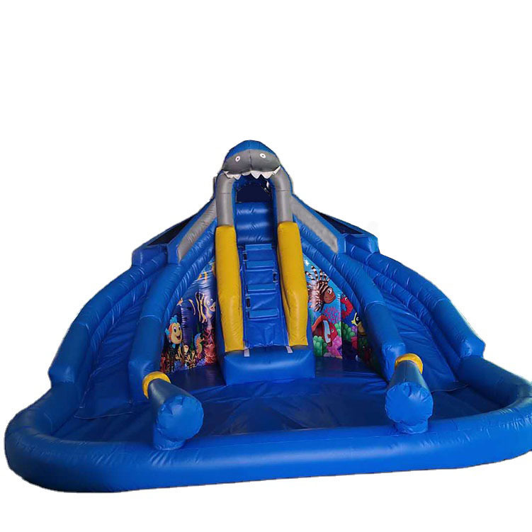 water slide combo Supply inflatable water slide happy hop  inflatable dual water slide combo pool combination outdoor entertainment inflatable dual water slide,water slide combo