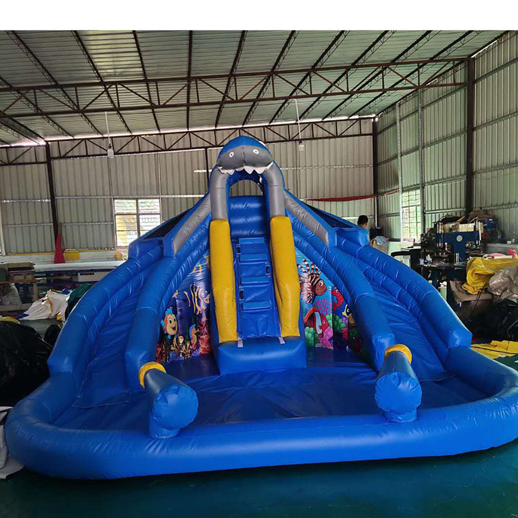 water slide combo Supply inflatable water slide happy hop  inflatable dual water slide combo pool combination outdoor entertainment inflatable dual water slide,water slide combo