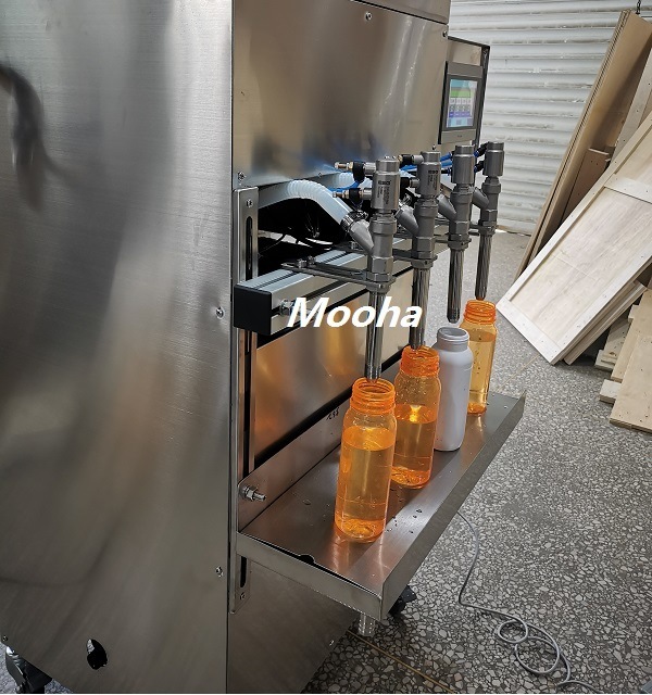 10~1000ml Liquid Water Bottle Filling Machine 4 Heads Alcohol Bottling Machine 