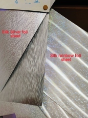 Sliver card sheet, Rainbow Card Foil Sheet, Silk Rainbow Effect Card, Silver Rainbow Card Material,Rainbow Silk Foil Sheet