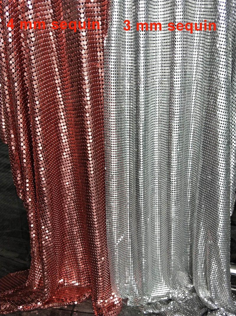 75X45CM Irridencent Red Aluminum Metal Sequin Fabric For Clothes