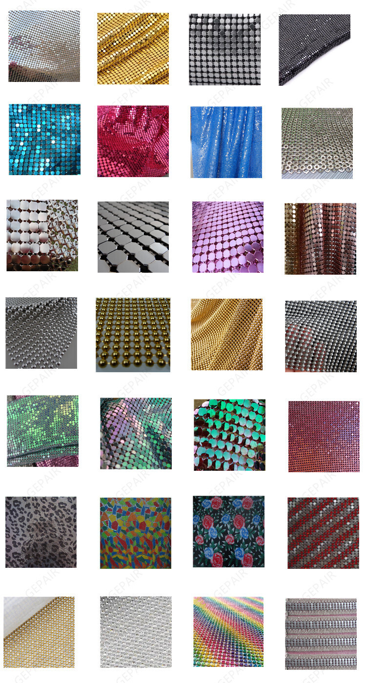 2mm 3mm 4mm Brass Metal Colorful and Flexible Metal Sequin Glitter Cloth