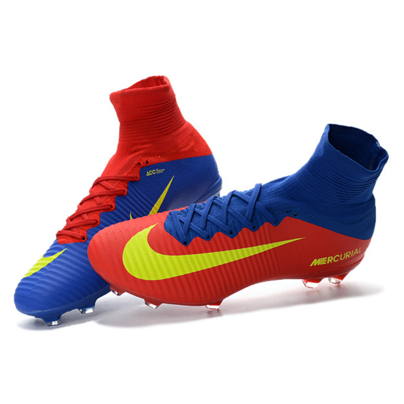 nike men women fg soccer boots mercurial superfly iv cr7 all red ... NIKE Mercurial Superfly V Red and Blue Soccer Cleats Boots FG soccer shoes US Size 6.5 ...