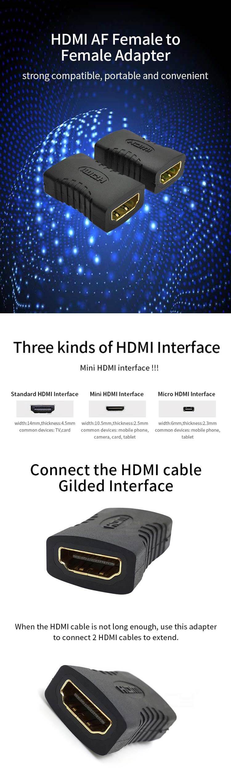 PeakDo HDMI AF Female to Female Adapter  HDMI AF Female to Female Adapter
