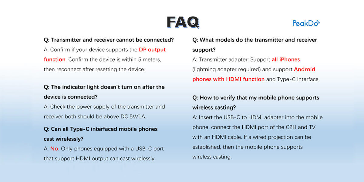 PeakDo Wireless HDMI P2 Pro, 16ft Transmission Range  Wireless HDMI Extender,Wireless HDMI Transmitter and Receiver,wireless hdmi