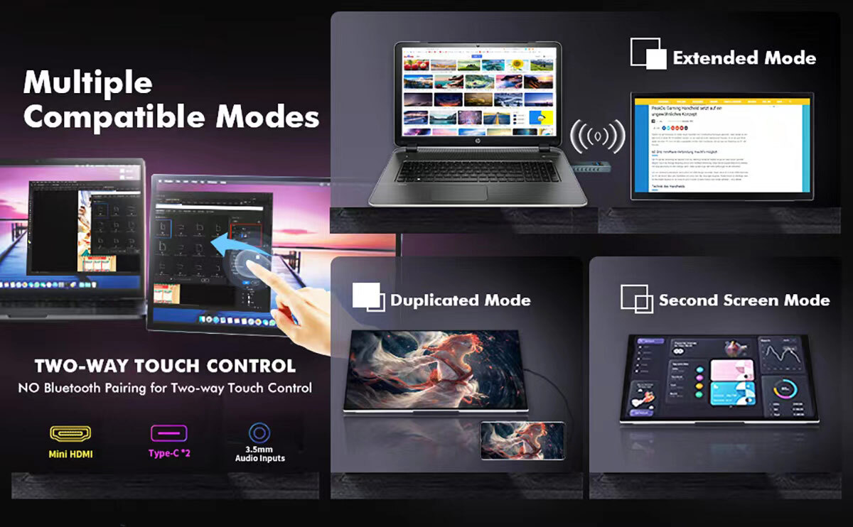PeakDo mmWave Touchscreen Portable Monitor, “0” Latency  portable monitor,gaming monitor 2023,gaming monitor,portable monitor for laptop,touch monitor,touch monitor for pc,monitor