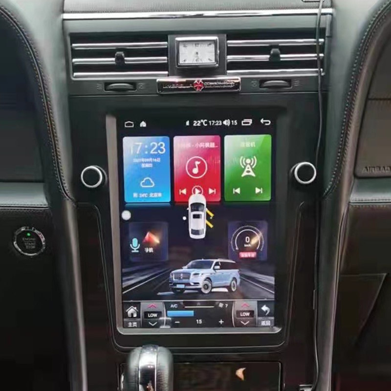 Tesla Style Screen Android Car Stereo Radio Audio GPS Navigation Head Unit SatNav Upgrade Replacement Lincoln Navigator