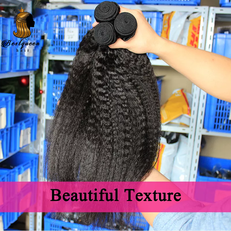 BestqueenHair Raw Indian Hair Unprocessed Virgin Hair Vendor,Kinky Straight Human Hair Extension,Wholesale Cuticle Aligned  