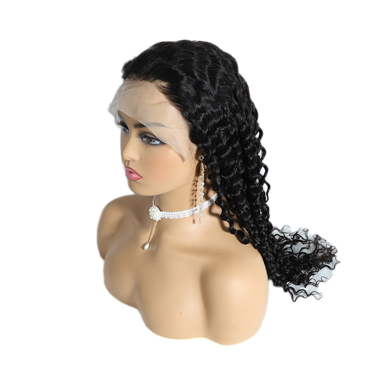 BestqueenHair Deep Wave Wig Raw Brazilian Virgin Human Hair Lace Front Wig Wholesale Transparent Glueless  