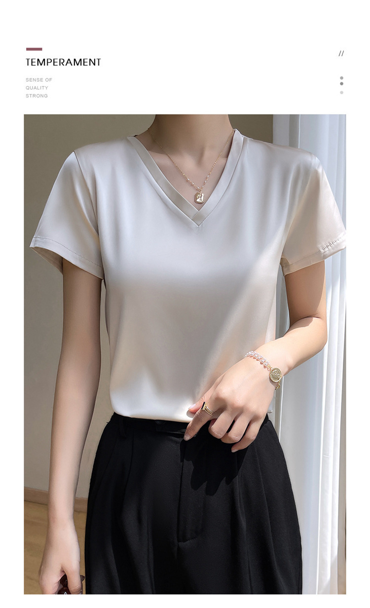 Custom Vintage in Bulk Korean Clothes Tee Blank Tshirts Girls Plain T-shirts Satin T Shirts For Women  
