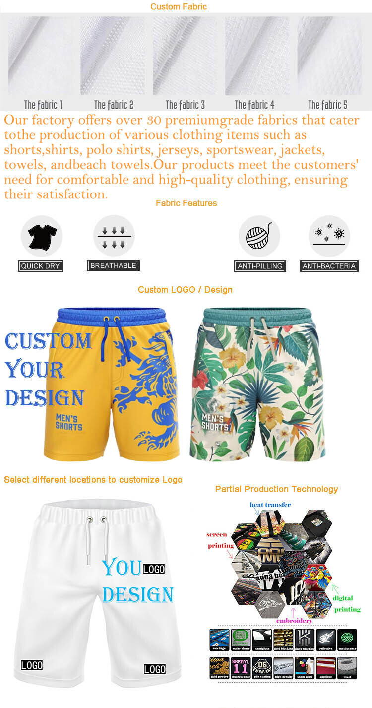 summer Beach Trousers Customize Logo Men's casual shorts Summer Double layer Shorts camouflage slim swimming trunks Beach pants  