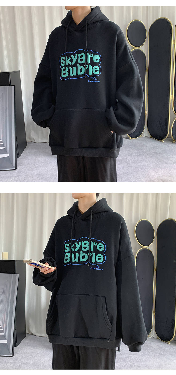 2023 Manufacturer Low Moq Cheap Price Heavyweight Organic Cotto Black Puff Printing Hoodies Pullover Stylish Unisex Embroidery  
