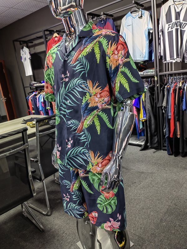wholesale men's fashion colour floral hawaiian shirts custom stripe print summer aloha hawaii beach shirt  