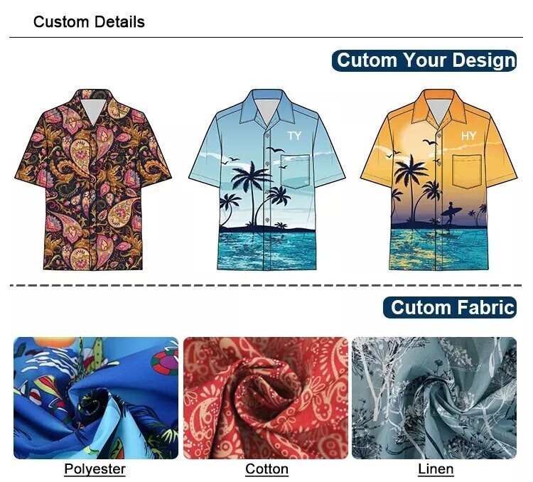 Custom design woven rayon Chinese style printed mens beach hawaiian shirts and shorts set  