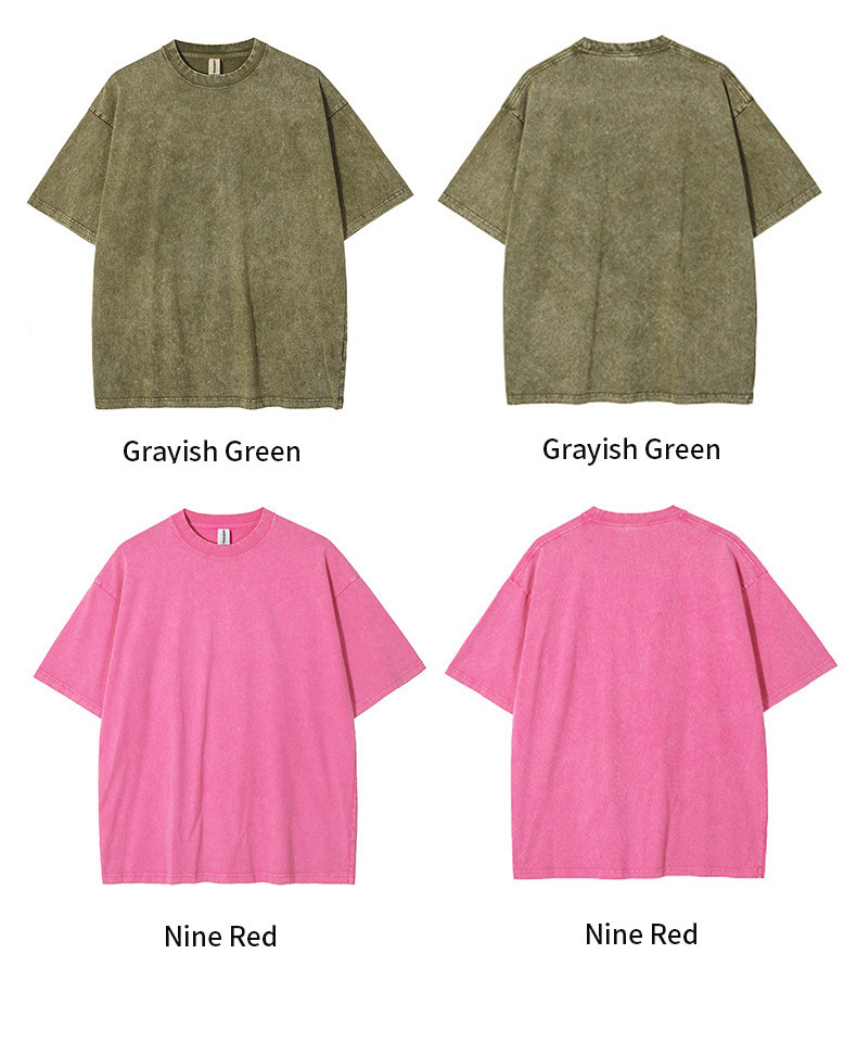 High Quality 100 Cotton Acid Wash 250Gsm Heavyweight Vintage Men T Shirt Custom Blank Vintage T Shirt  