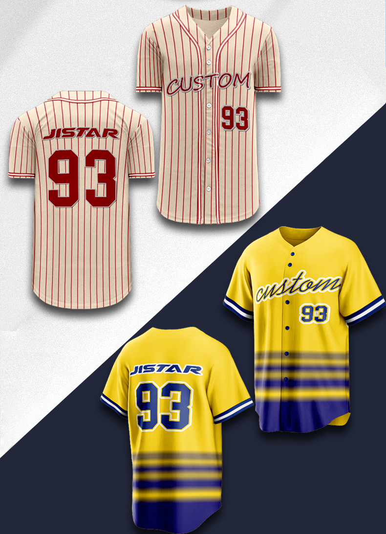 wholesale high quality blank pink yellow blue baseball shirts men sportswear baseball uniform set custom  