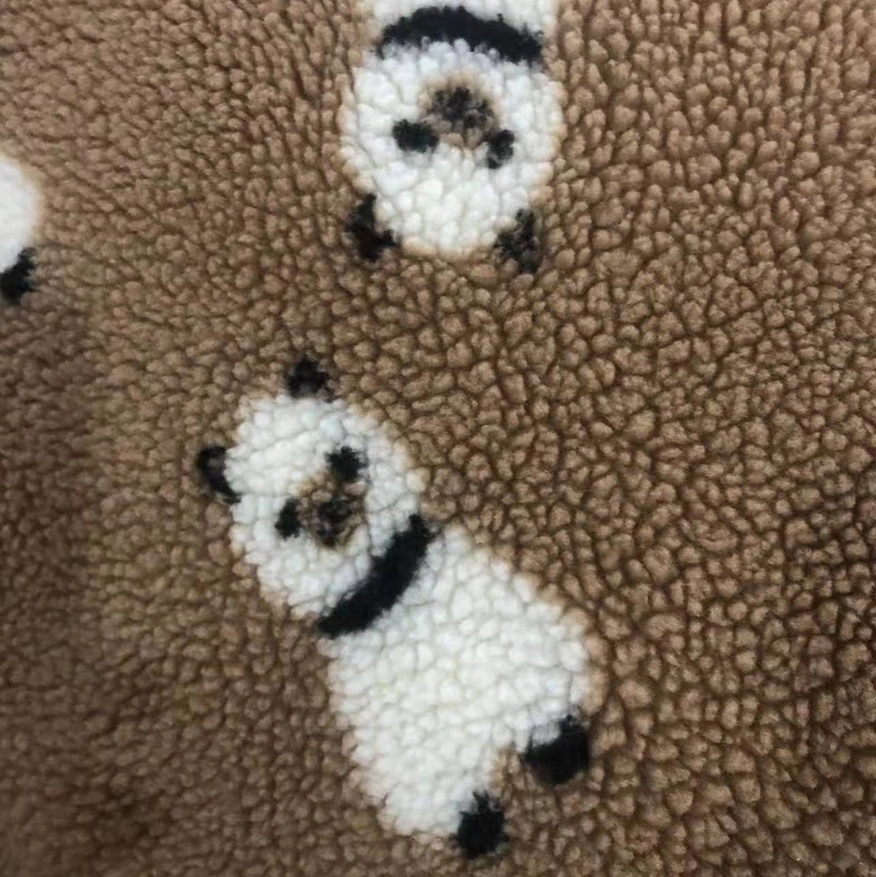 Design Pattern Printed Sherpa Fur Fabric for Garment Factory and Home Article