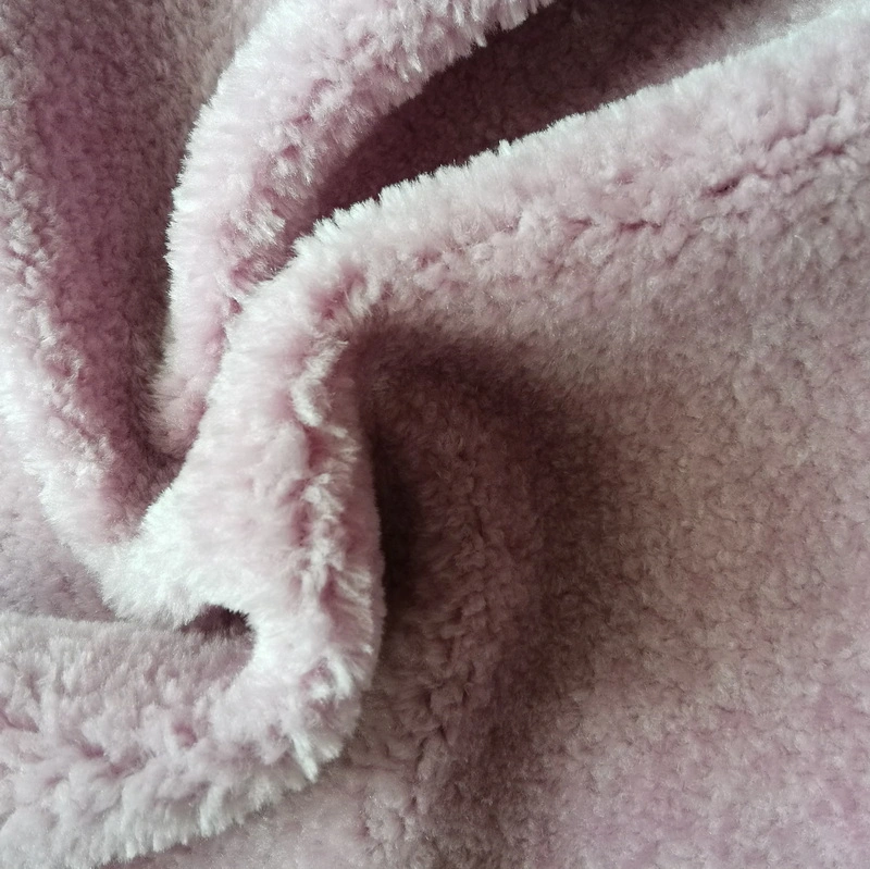 Super Warm Cotton Velvet with Sherpa Fur Effect for Garment Lining