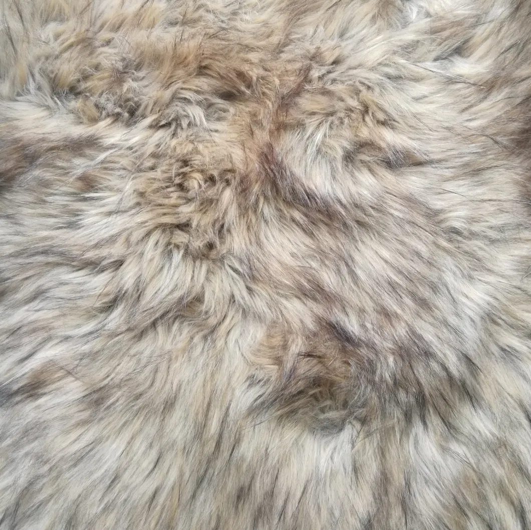 Long Pile Imitation Faux Raccoon Fur Fabric with 3 Colors