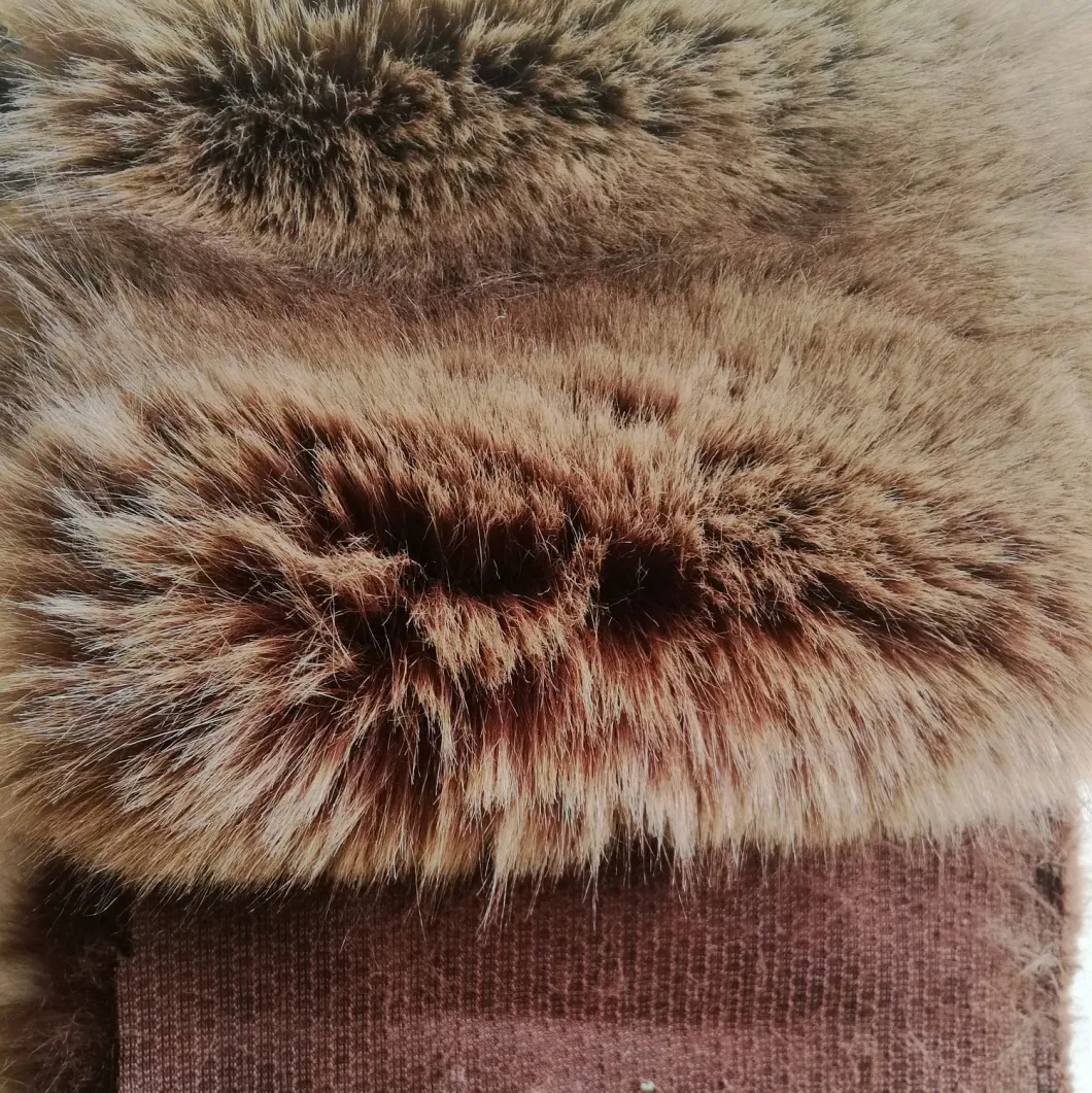 Luxury Faux Polar Fox Fur 2c Printed 50-60mm High and Short Hair for Garment
