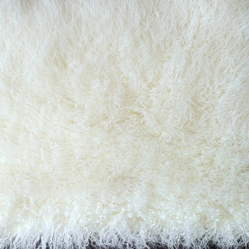 Artificial Mongolian Lamb Fur Sheepskin Curly Long Hair for Deco