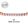 Rose Gold-5A-3MM-Zirconia