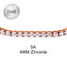 Rose Gold-5A-4MM-Zirconia