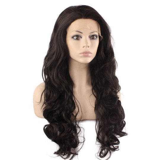 Curled Chestnut Long Synthetic Wig best synthetic lace front wigs | curly synthetic wigs