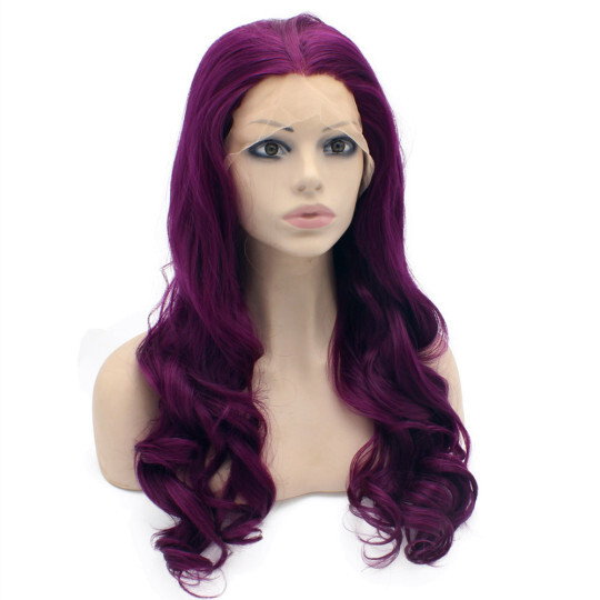 Rich Majestic Purple Long Wavy and Curly Wig curly purple wig | purple curly wig