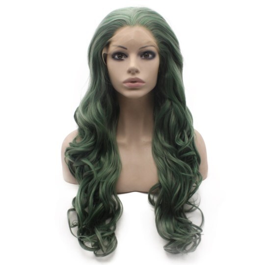 Long Dark Green Wavy Synthetic Wig Long Dark Green Wavy Synthetic Wig