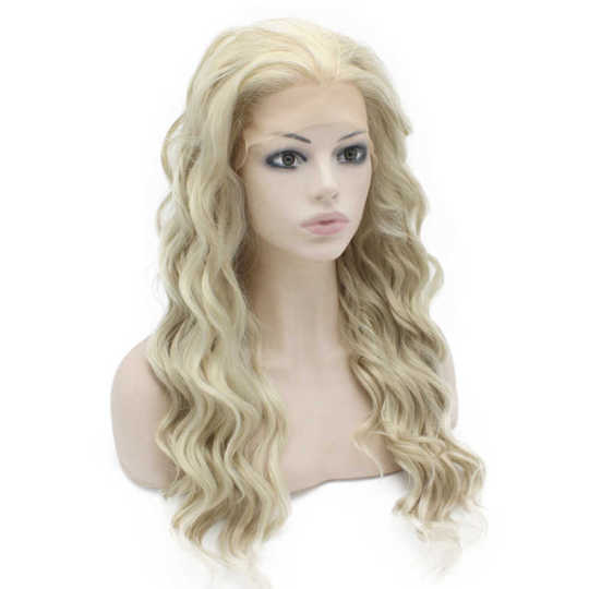 Ash Blonde Subtle Two-Toned Long Wavy Wig blonde wavy wigs | long blonde wig