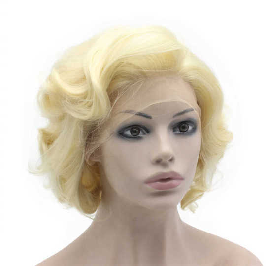 Short Curly Lace Front Light 613 Blonde Wig blonde curly wig | blonde short