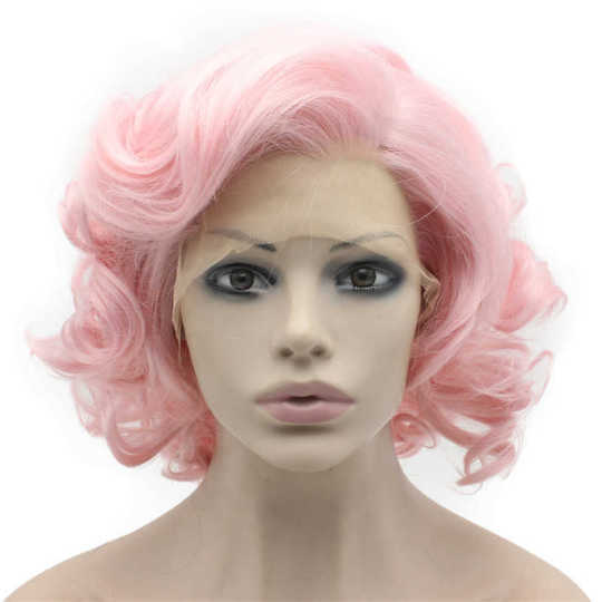 Short Pink Curly Synthetic Wig Short Pink Curly Synthetic Wig