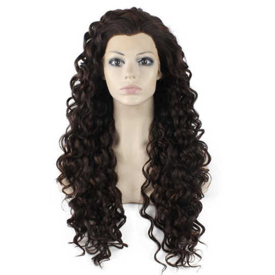 Long Curly Brown Wig brown lace front wigs | caramel brown wig