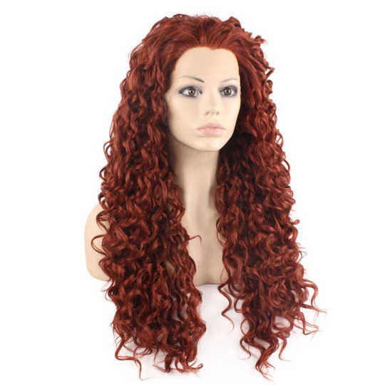 Rich Burgundy Heat Resistant Curly Long Wig burgundy wigs | heat resistant curly wig