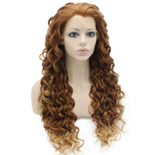 Curly Long Light Auburn Wig auburn wig | curly wigs