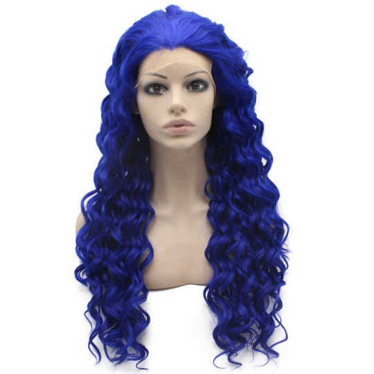 Dark Blue Enchanting Curly Wig blue wig | dark blue wig