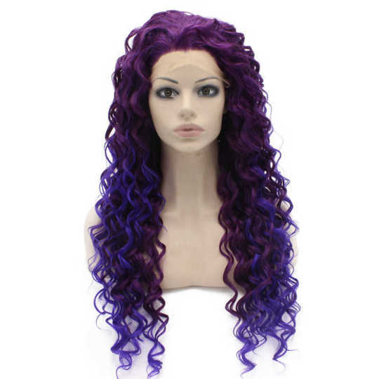 Two Tone Purple Synthetic Lace Front Wig purple lace front wig | wholesale synthetic lace front wig