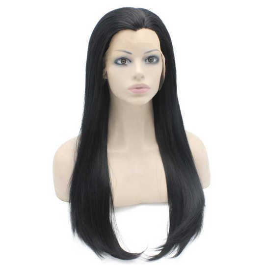 Straight Long Black Hair Synthetic Wig Extra long black wig | extra long lace front wig