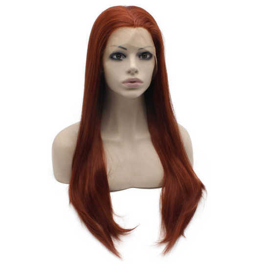 Long Straight Red and Burgundy Wig Burgundy wigs | copper red lace front wig