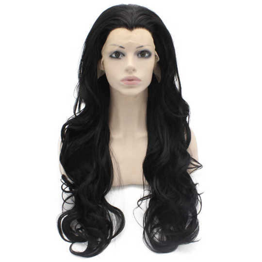 Beautiful Wavy Natural Color Black Long Wig black wig | long black wig