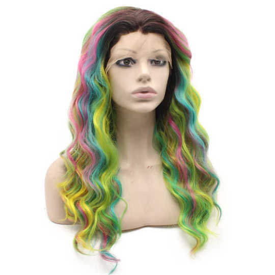 Long Wavy Colorful Lace Front Wig Party Long Wavy Colorful Lace Front Wig Party