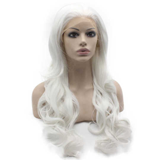 White Lace Front Long Wavy Wig lace front white wig | long white wig