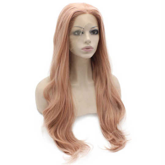Dusty Pink Long Wavy Lace Front Wig Dusty Pink Wig | Lace Front Wig
